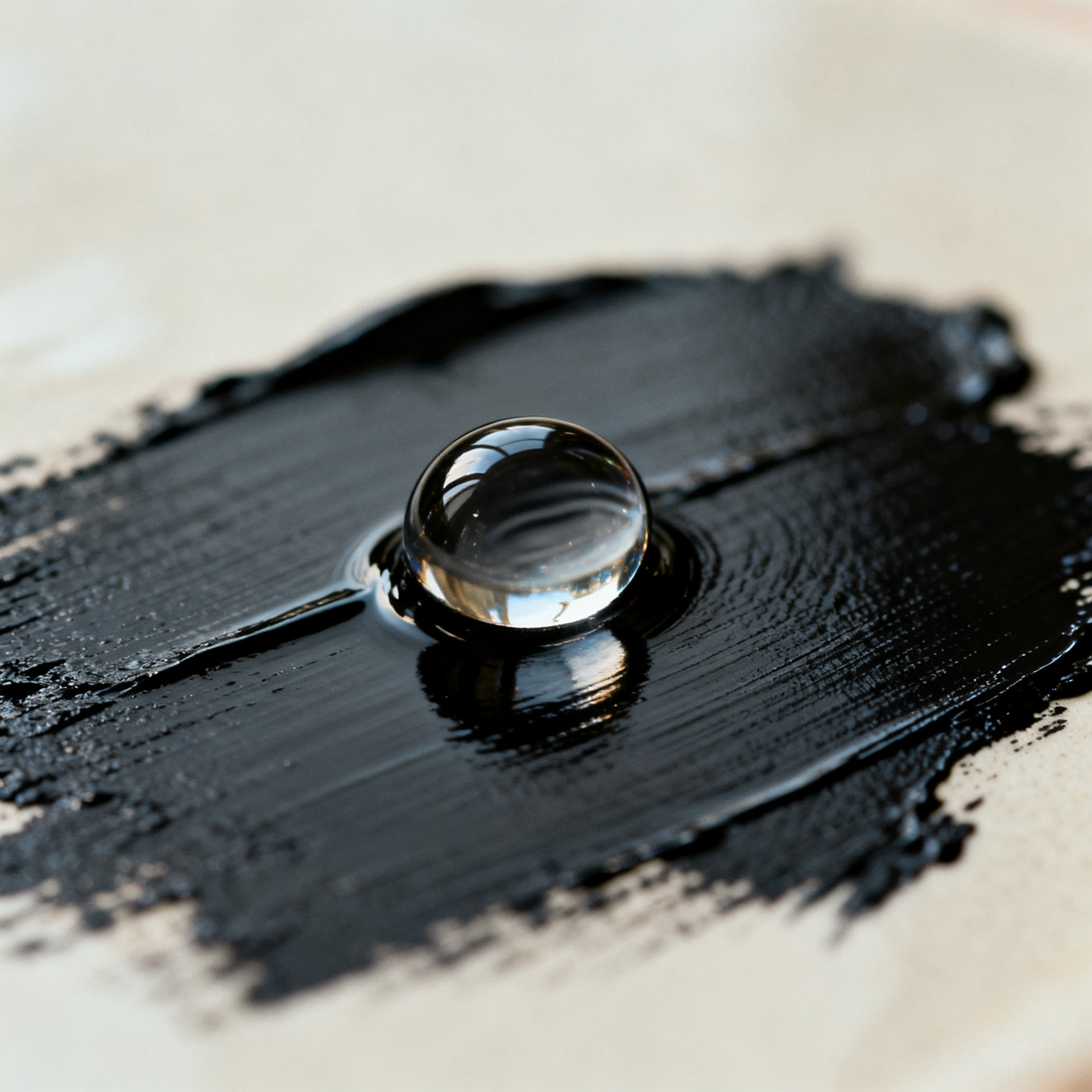 Water bead on ceramic coated black paint